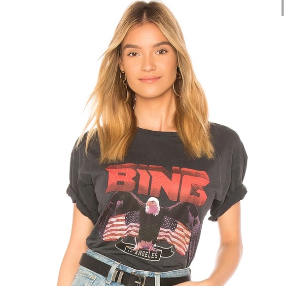 Anine Bing Tops - Anine Bing Vintage Bing Tee in Black
